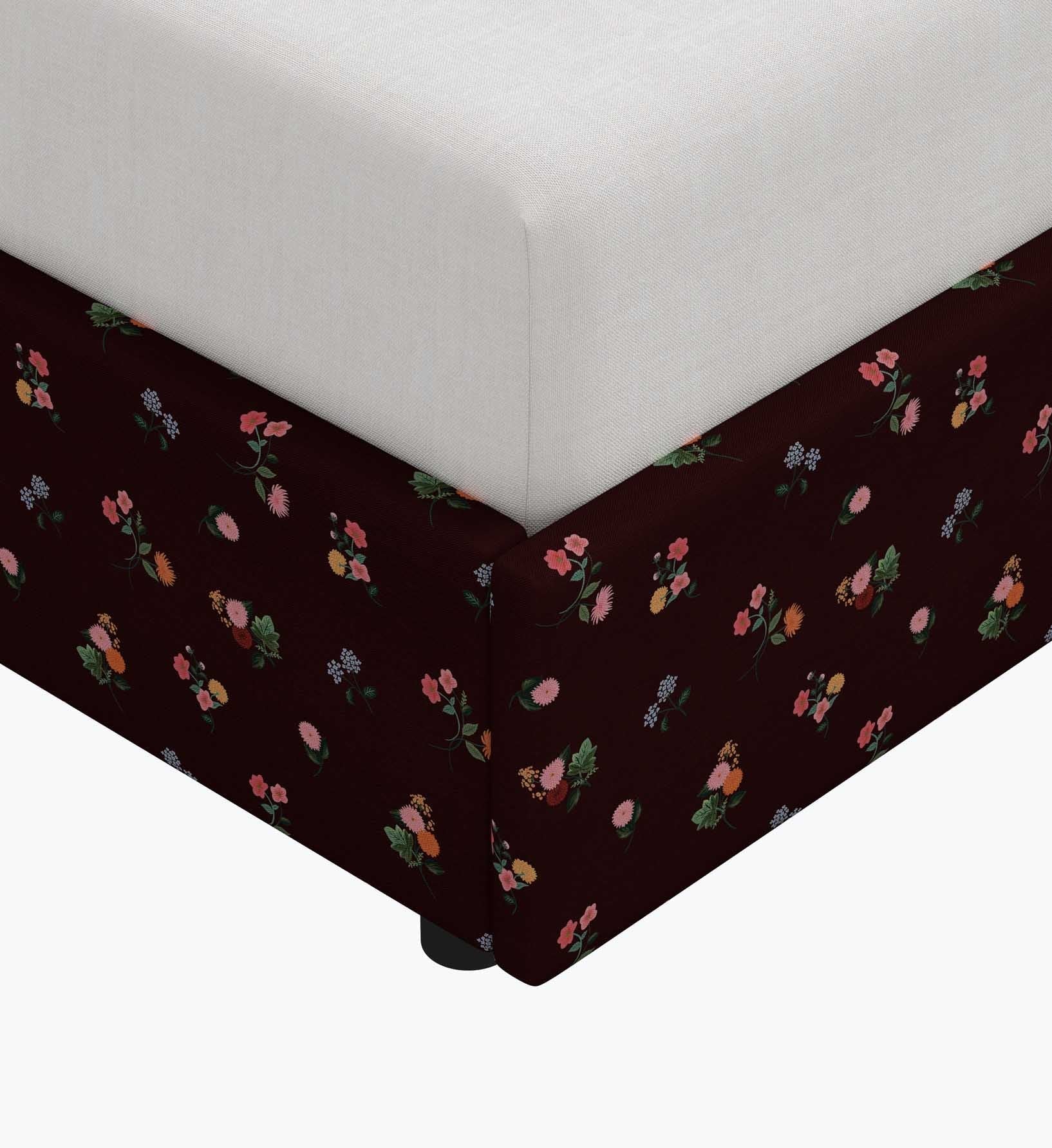 Hampton Bed - Ditsy Dahlia Burgundy