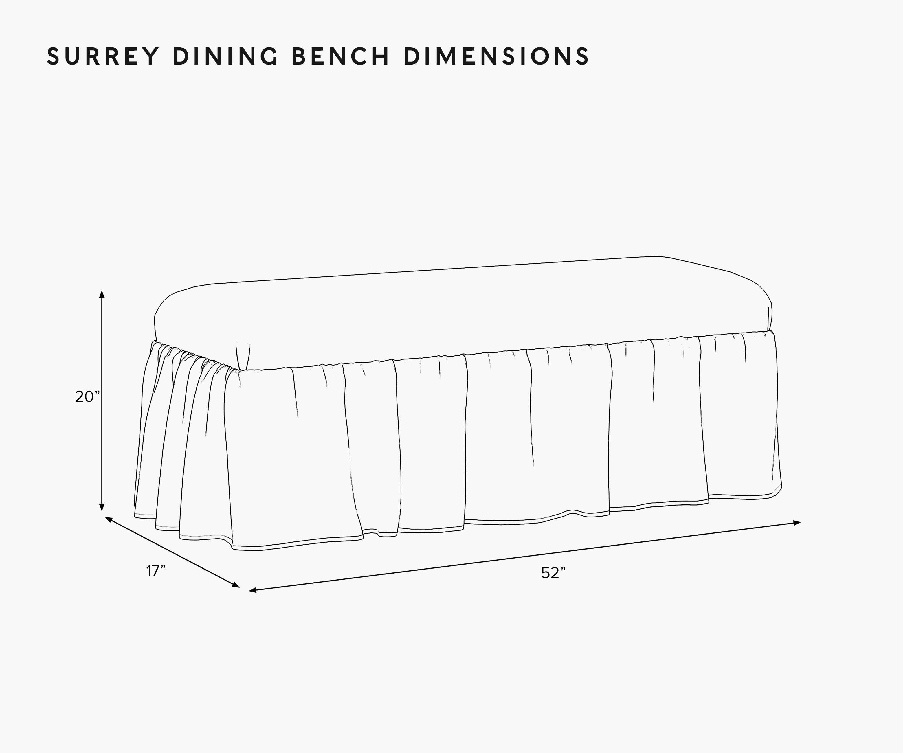Surrey Dining Bench - Willowberry