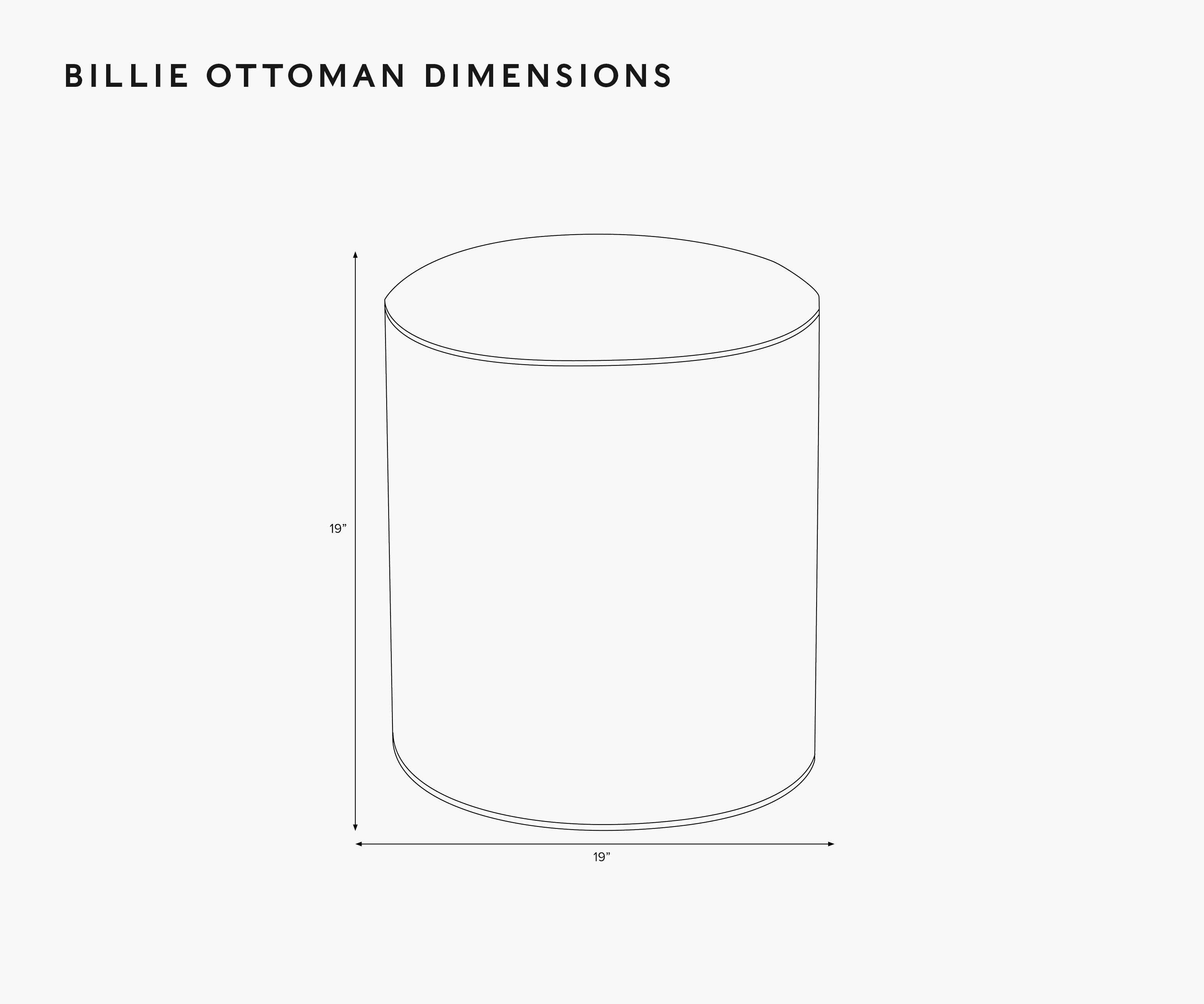 Billie Ottoman - Ditsy Dahlia Burgundy